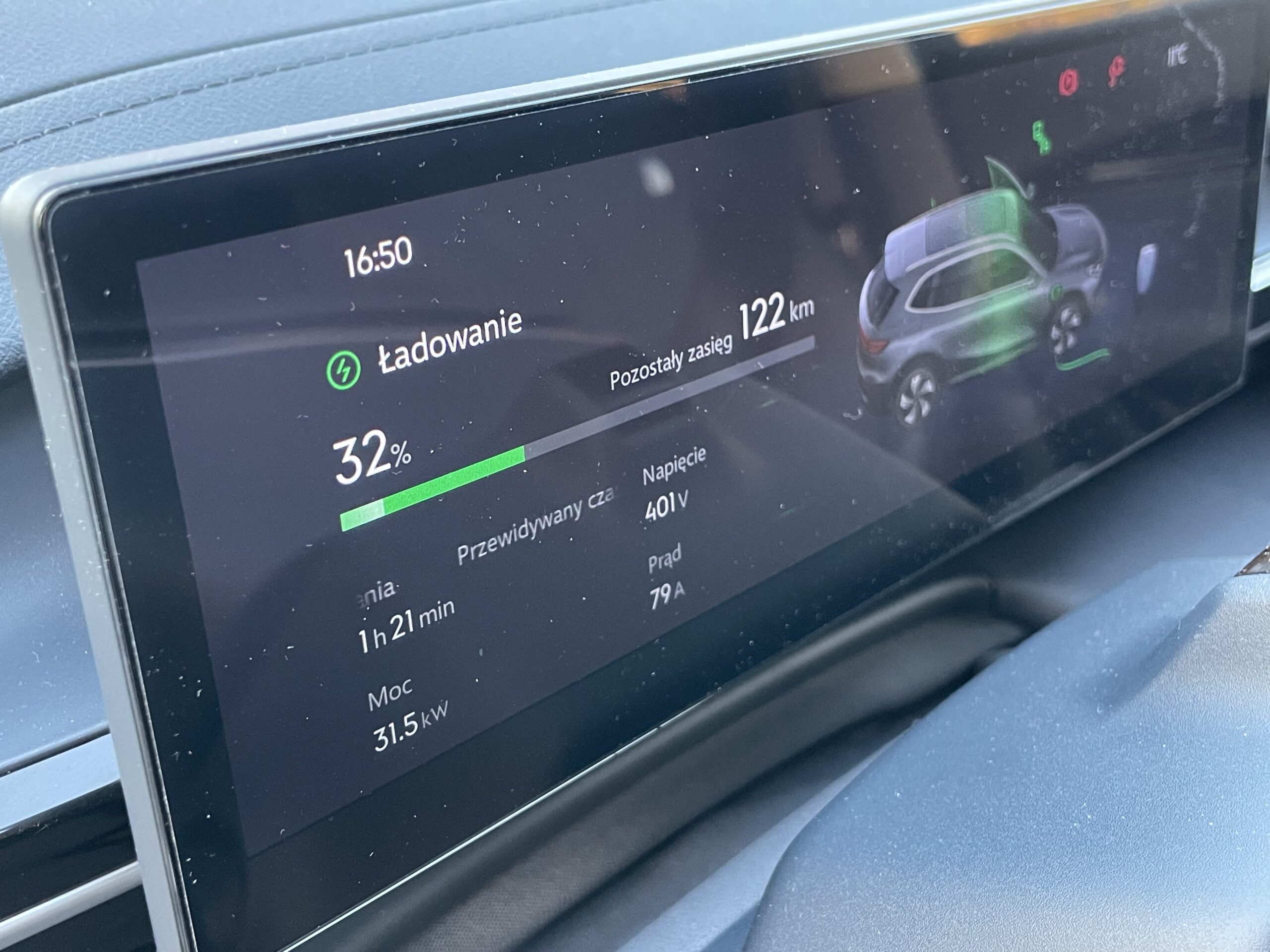 Informacja o przebiegu ładowania